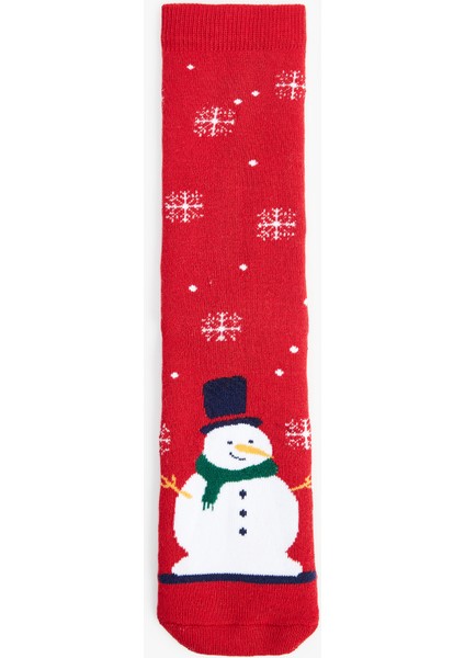 Yılbaşı Temalı Pamuklu Soket Havlu Çorap