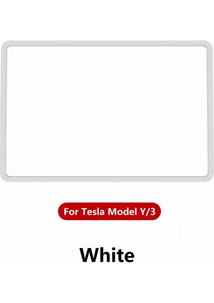 Tesla Model Y ve Juniper Için Uyumlu Ekran Çerçevesi Koruma Slikon Beyaz