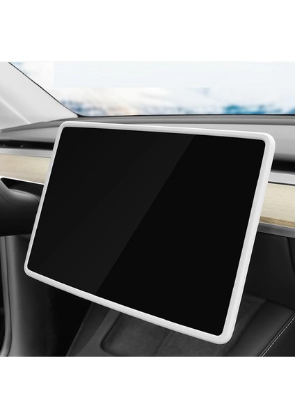 Tesla Model Y ve Juniper Için Uyumlu Ekran Çerçevesi Koruma Slikon Beyaz fiyatları