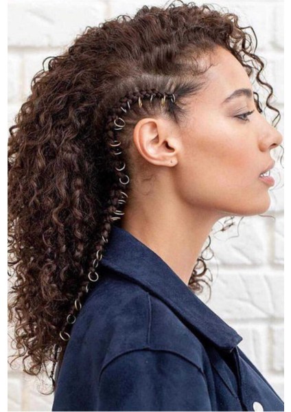 Kadın 36'lı Trendy Silver Saç Küpe Seti