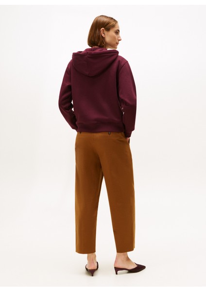 Kapüşon Yaka Baskılı Kırmızı Kadın Sweatshırt WW0WW46126XIH fırsatları