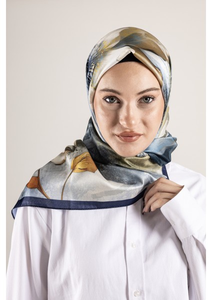 Dijital Kristal Desenli Eşarp 95x95 – Pastel Desen-4