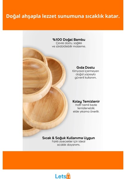 Doğal Ahşap 3'lü Çerezlik Seti Şık ve Pratik Atıştırmalık Sunumu fiyatları