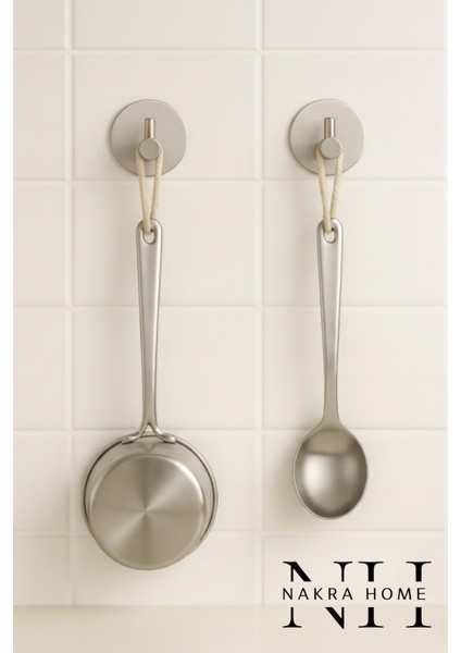 Paslanmaz Çelik Yapışkanlı 2 Adet Oval Duvar Askılığı | Delmeden Montaj Suya Dayanıklı Çok Amaçlı fırsatları