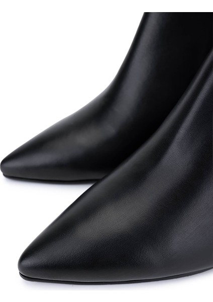 Kadın Hakiki Deri Siyah Topuklu Bot 1074 2281 Bn Bot SK25-26 Sıyah Napa modelleri