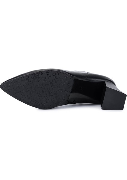 Kadın Hakiki Deri Siyah Topuklu Bot 1074 2281 Bn Bot SK25-26 Sıyah Napa fırsatları