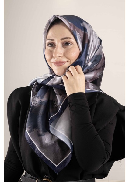 Dijital Kristal Desenli Eşarp 95x95 – Pastel Desen-2