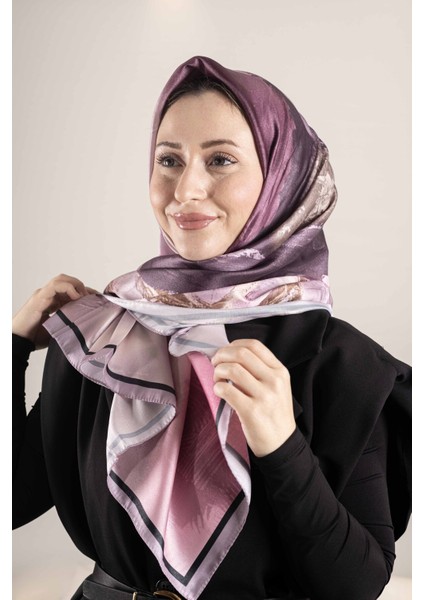 “Dijital Kristal Desenli Eşarp 95x95 – Pastel Desen-1 modelleri