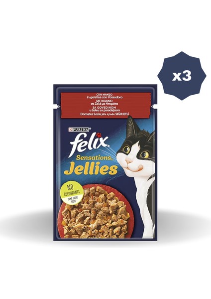 Kedi Yaş Mama Sensation Sığır Domatesli 85 gr - (3 Adet)