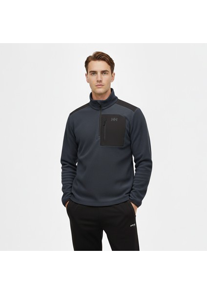 Polar Block Erkek Lacivert Dik Yaka Sweatshirt