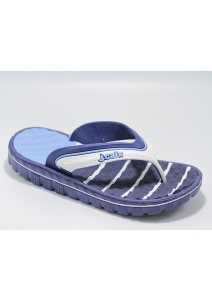 Merdane M120 Masajlı Parmak Arası Terlik Lacivert - Beyaz - Mavi 42 Numara