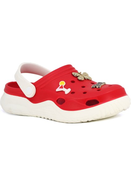 Zenne Stella Cross Terlik Beyaz - Kırmızı No 37