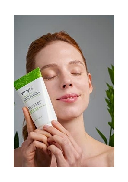 Vıtayes Yüz Temizleme Jeli Akne Siyah Noktaya Yatkın Ciltler Için Yeşil Çay Özlü, 150 ml