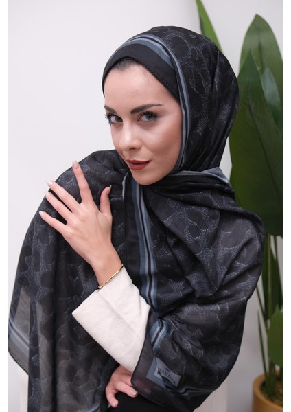 Leopar Desenli Dijital Soft Şal