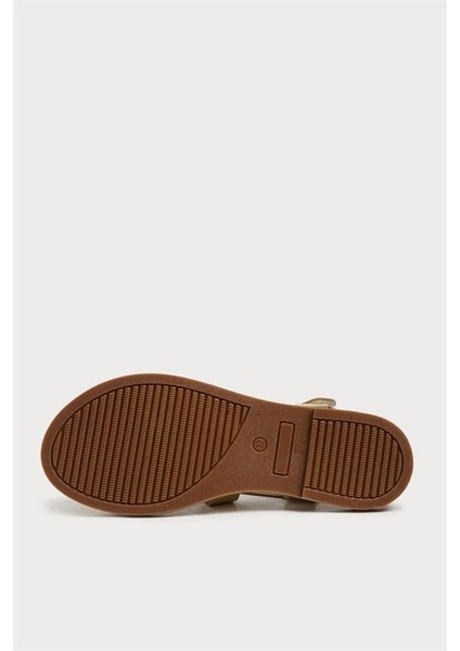 151310 Rahat Düz Sandalet Hakiki Deri Altın fırsatları