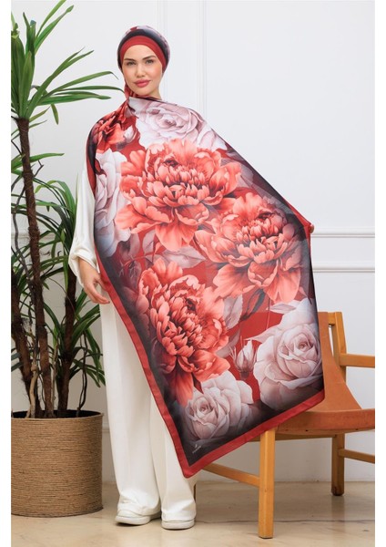 Floral Suluboya Desenli Dijital Soft Şal