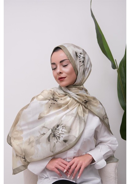 Art Bloom Suluboya Desenli Dijital Soft Şal