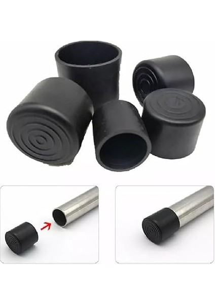 Sandalye Profil Ayak Pabucu,ayak Kılıfı 16 Adet Siyah (Çap 25MM Profil) modelleri