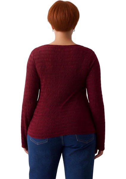 Kadın Vücuda Oturan Dokulu Esnek Örme Uzun Kollu Kaliteli Şık Rahat Modern Zarif Günlük fırsatları