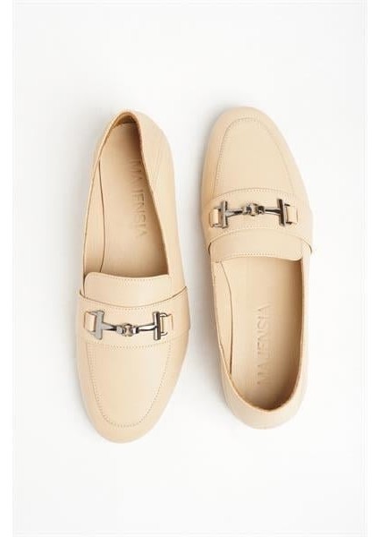 151291 Tokalı Loafer Hakiki Deri Bej indirimleri