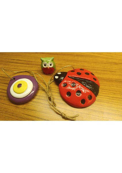 El Yapımı Uğur Böceği, Baykuş ve Nazar Boncuğu 3’lü Dekoratif Set – Şans, Bereket ve Koruma Temalı fırsatları