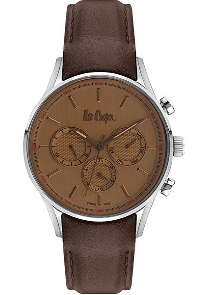 Erkek Kol Saati Gümüş Renk, Kahve Kadran - Şık Deri Kordon, 2 Yıl Garantili