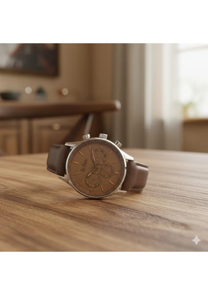 Erkek Kol Saati Gümüş Renk, Kahve Kadran - Şık Deri Kordon, 2 Yıl Garantili fiyatları