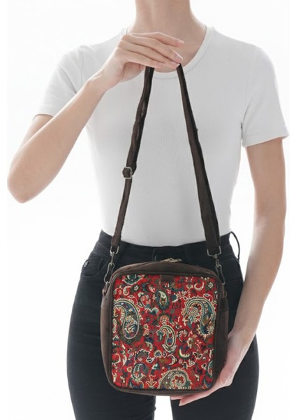 Iran Işi El Yapımı Etnik Desenli Acı Kahve Askılı Orta Boy Omuz Çantası fiyatları