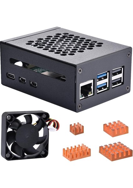 Metal Kasa Için Raspberry Pi 5, Destek Pcıe M.2 Nvme SSD Kalkanı Üst X1001 / X1000 / N04 /N05 ve Raspberry Pi 5 Aktif Soğutucu