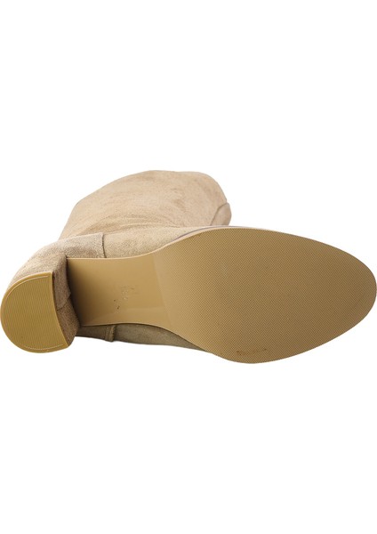 Hobby 26081S Hakiki Süet Deri Kadın Topuklu Çizme modelleri