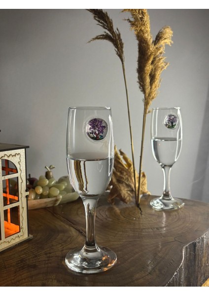 Şampanya Kadehi̇ Ağaç Fi̇gürlü 2'li̇