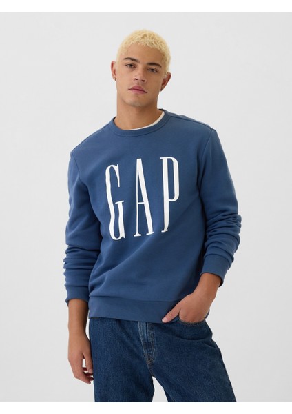 Erkek Mavi Gap Logo Fleece Sweatshirt indirimleri