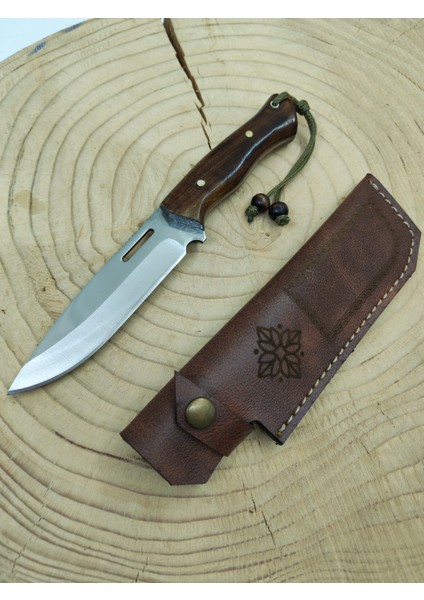 El Yapımı Kök Ceviz Kabzeli Paslanmaz Kamp Bıçağı Bushcraft Outdoor Dış Mekan Bıçağı