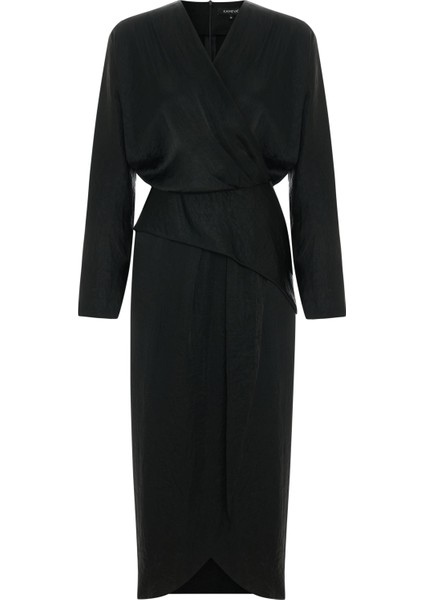 Drapeli Uzun Elbise 26W40801