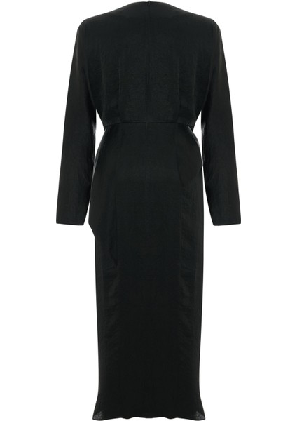 Drapeli Uzun Elbise 26W40801 fiyatları