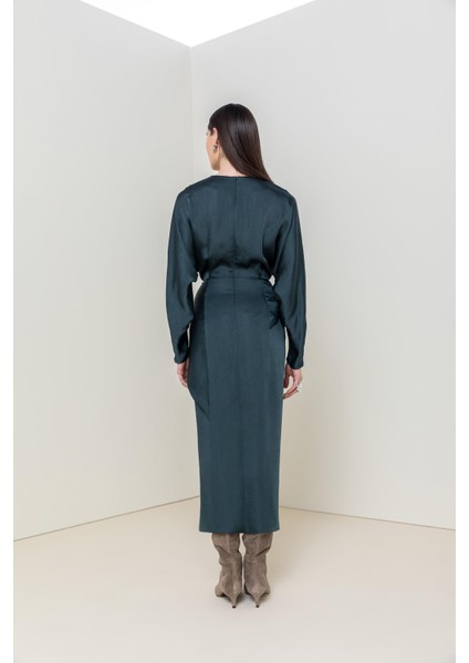 Drapeli Uzun Elbise 26W40801