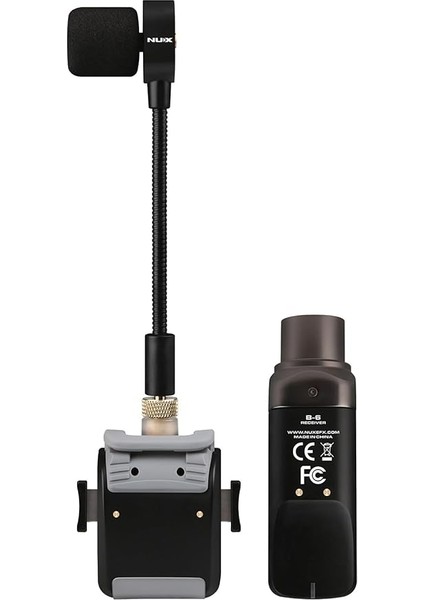 | B-6 Kablosuz Saksafon Mikrofon Sistemi - 2,4 Ghz Klipsli Verici, Kuğu Boynu Mikrofonlu ve Şarj Edilebilir Usb-C Kasalı indirimleri