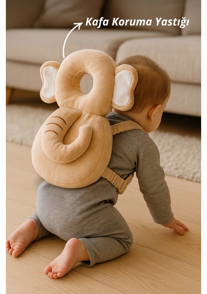 Bebek Kafa Koruma Yastığı – Boyun ve Düşme Yastığı Koruyucu Yastık Fil Figürlü Yastık