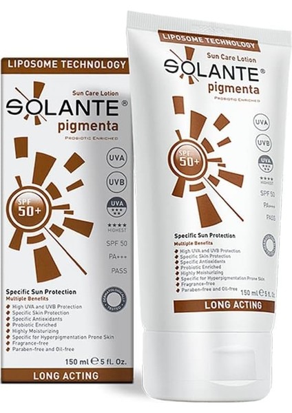 Pigmenta Lekeli Ciltler Için 150 ml 50 Faktör Güneş Losyonu