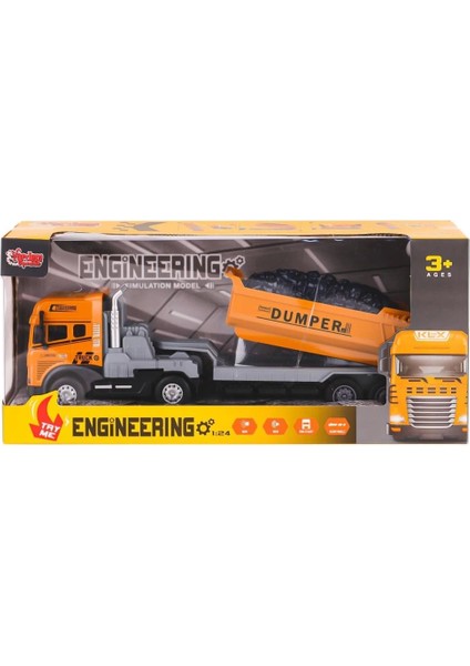 Bfs KLX800-241-42-43-44 Işıklı Müzikli Inşaat Tırı 1:24 -Vardem Oyuncak