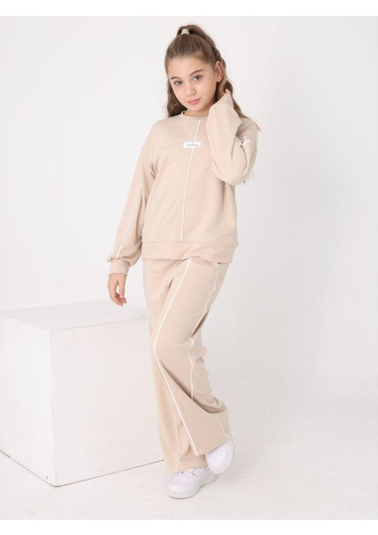 Linelle Kız Çocuk Eşofman Takımı Bej