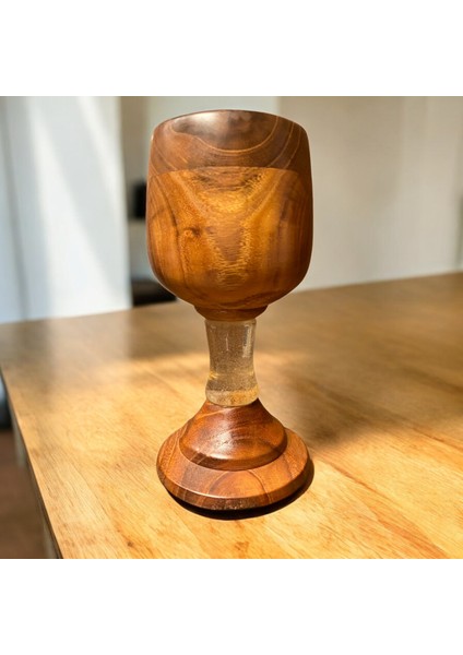 🌿 El Yapımı Akasya Ağacı ve Epoksiden Ahşap Bardak