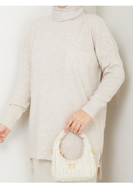 3402 Tek Cepli Fitilli Etekli Triko Takım modelleri