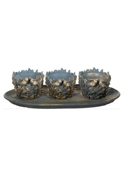 Kuşlu Tabaklı Mumluk