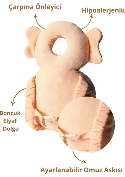 Bebek Kafa Koruma Yastığı – Boyun ve Düşme Yastığı Koruyucu Yastık Fil Figürlü Yastık modelleri