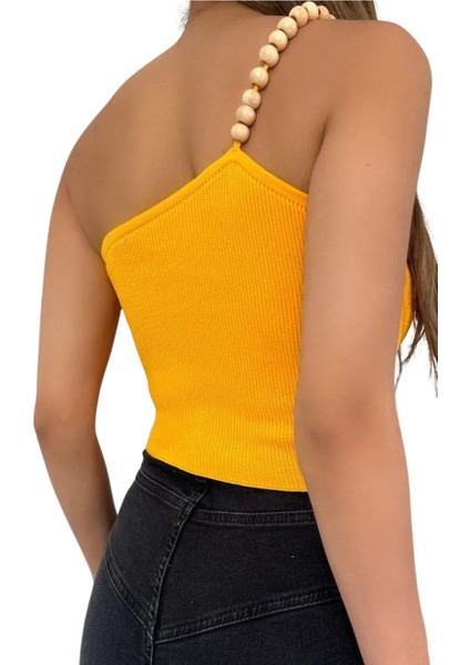 Ahşap Boncuk Detaylı Bluz-Turuncu modelleri