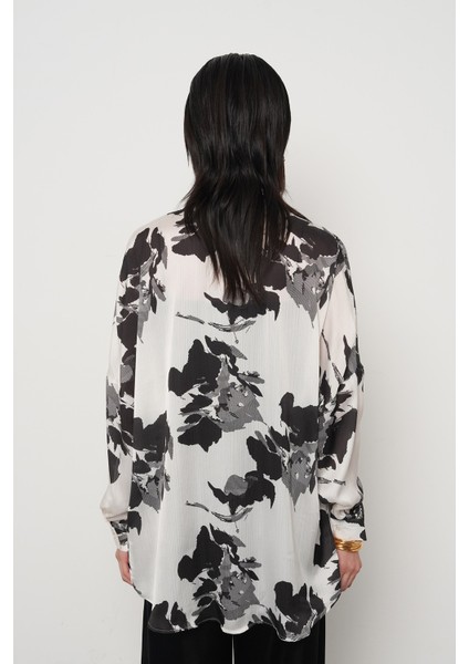 Kadın Karışık Desenli Oversize Dijital Gömlek indirimleri