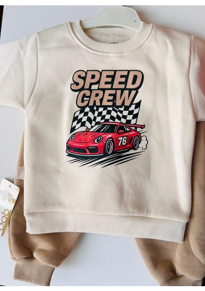 Babush Araba Desenli Polar Bebek Takım