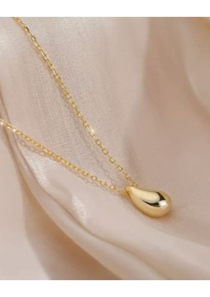 Altın Rengi Su Damlası Kolye modelleri