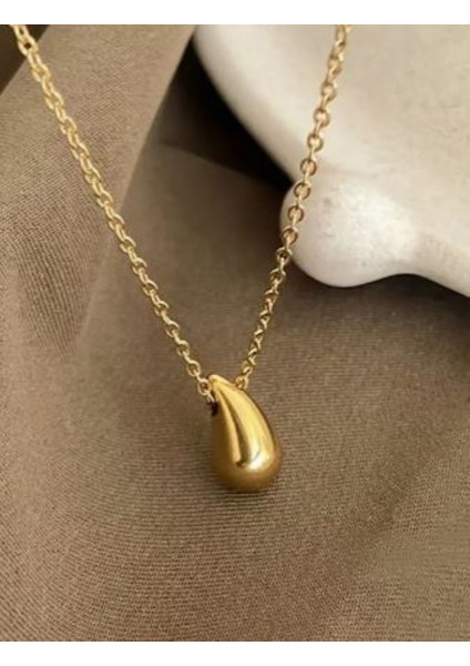 Altın Rengi Su Damlası Kolye fırsatları